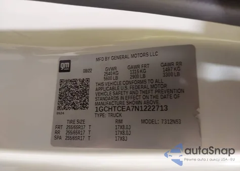 2022 Chevrolet Colorado 4Wd Long Box Lt z USA, uszkodzony, nr VIN 1GCHTCEA7N1222713